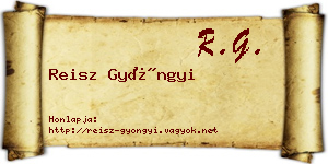 Reisz Gyöngyi névjegykártya